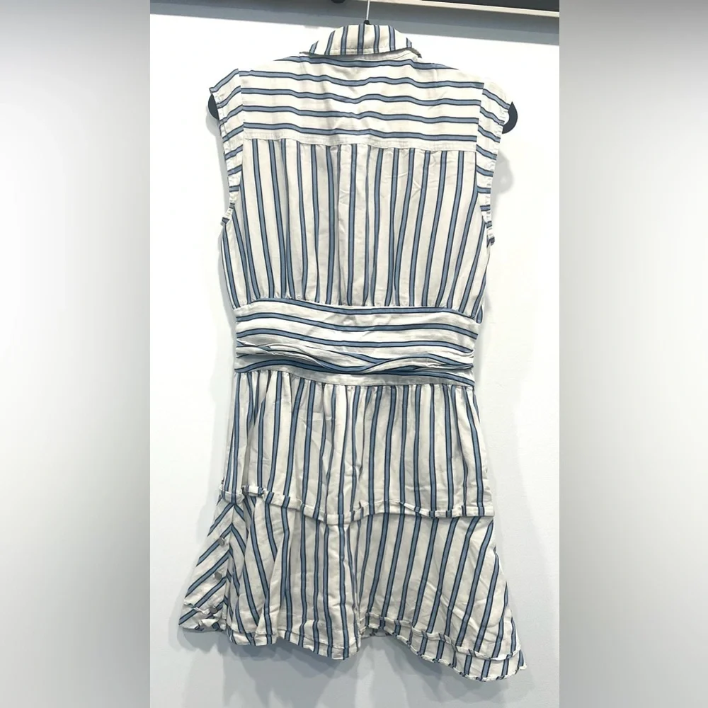 Derek Lam 10 Crosby Striped Tie Waist Shirt Dress Size 8 - Picture 8 of 10